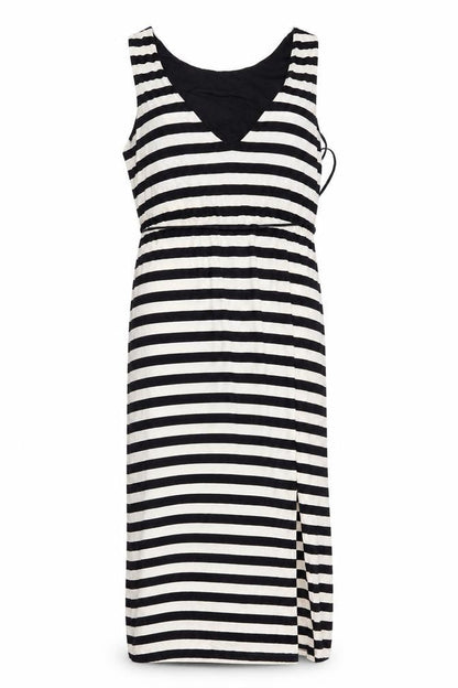 Whistles Women's Ivory Black Striped Dress Size 8