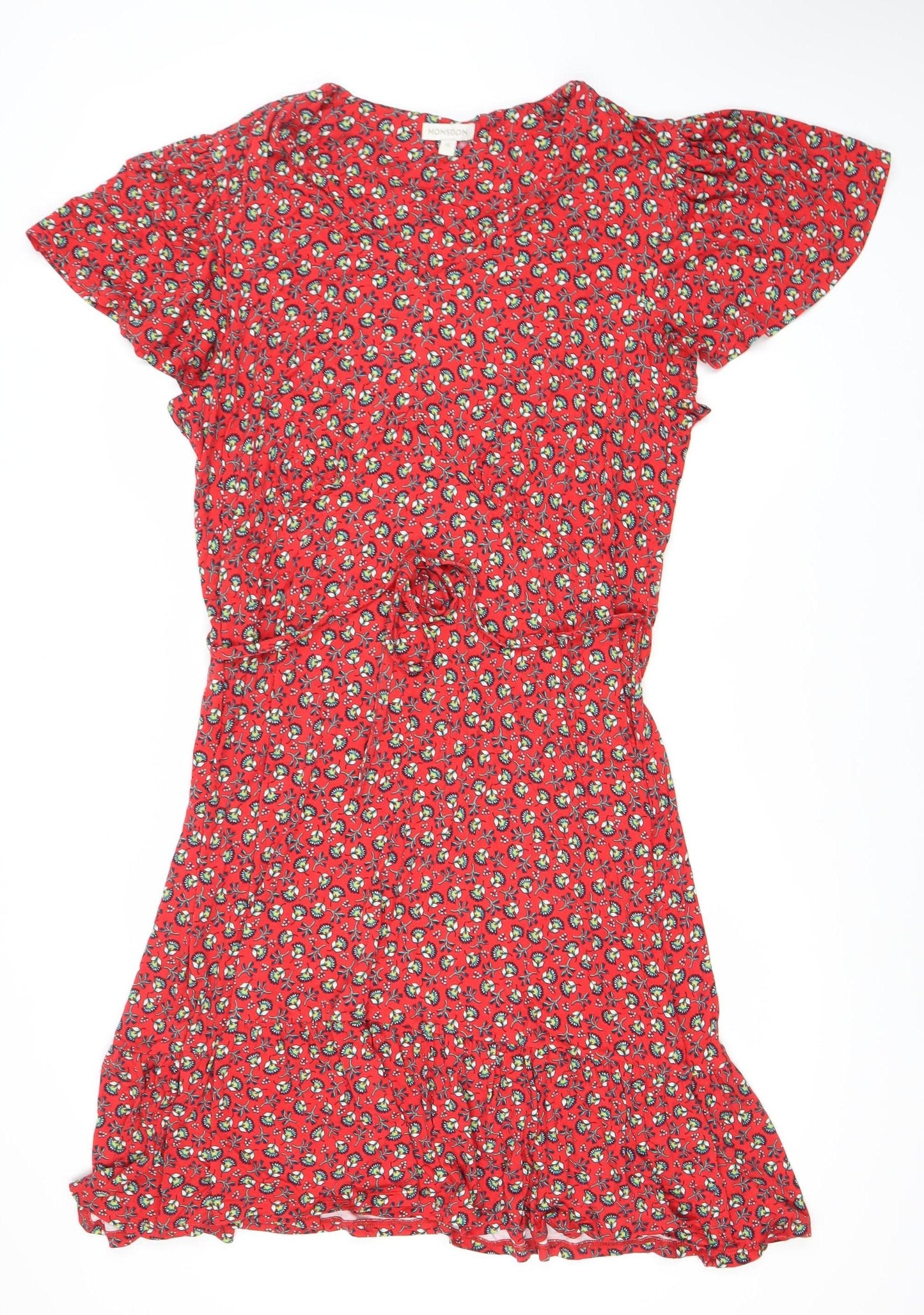 Monsoon Women's Red Floral A-Line Dress XL