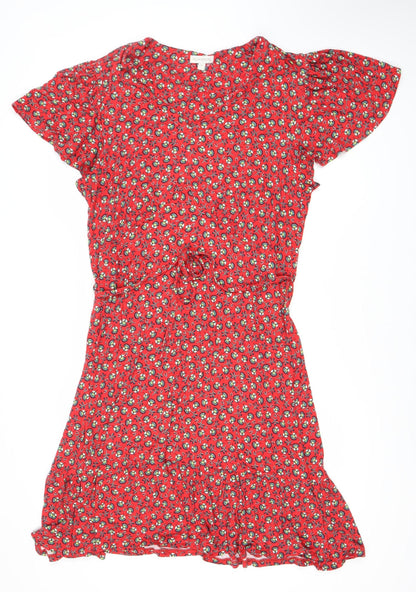 Monsoon Women's Red Floral A-Line Dress XL