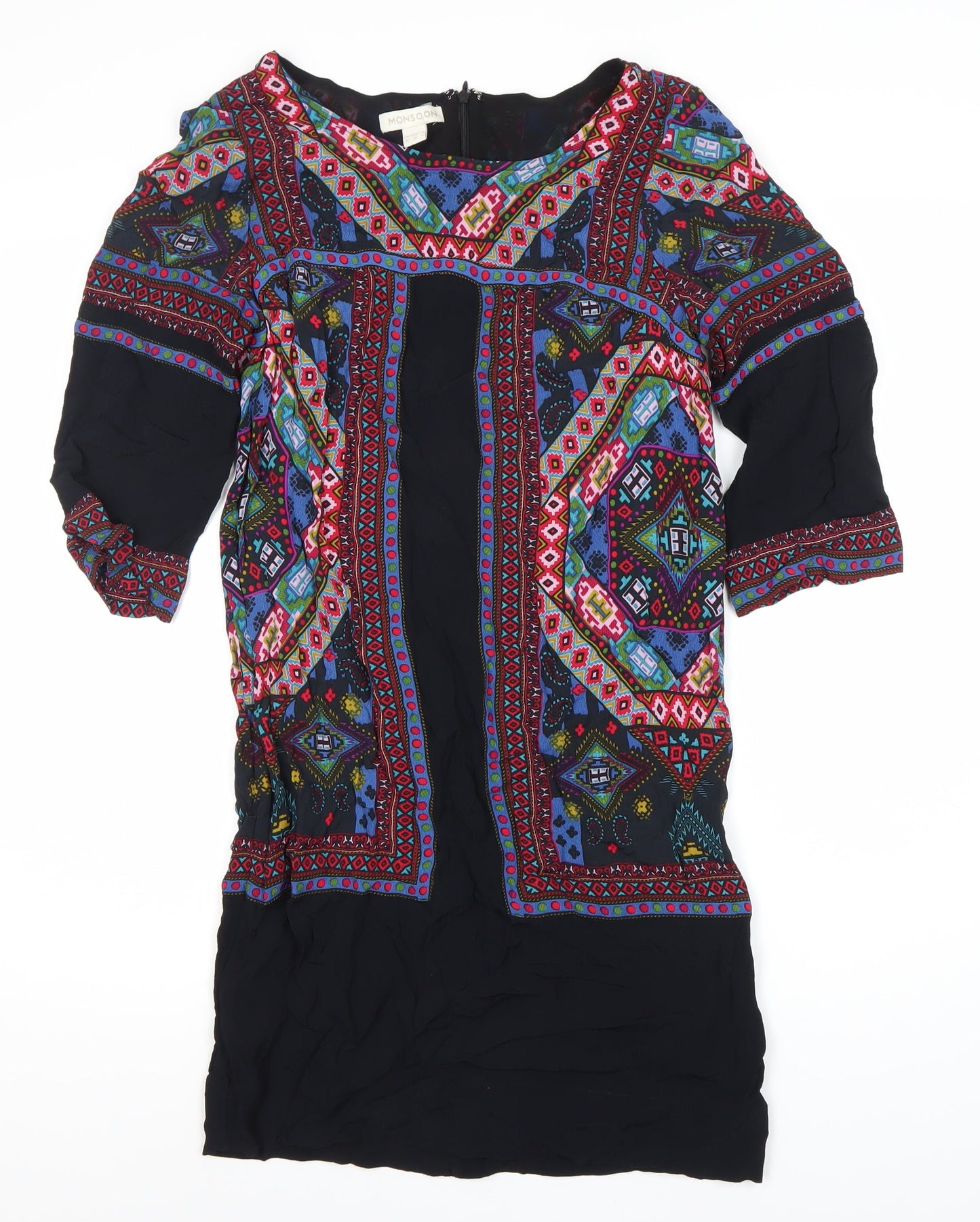 Monsoon Women's Multicoloured V-Neck Dress, Size 10