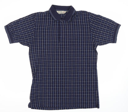 Pierre Cardin Men's Blue Check Polo Shirt M