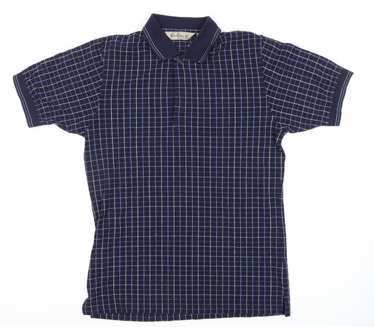 Pierre Cardin Men's Blue Check Polo Shirt M
