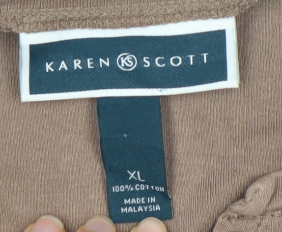Womens UK Size XL Karen Scott Brown  T-Shirt