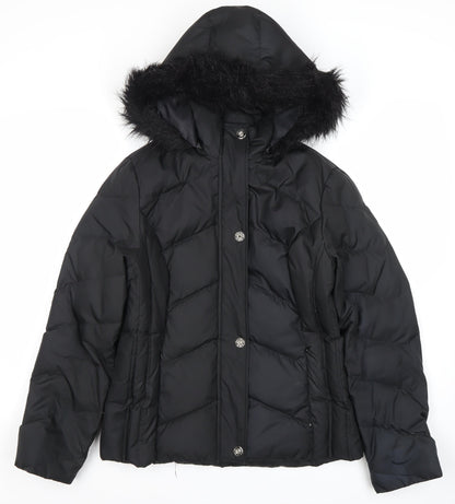 Womens UK Size S Marks and Spencer Black Puffer Jacket