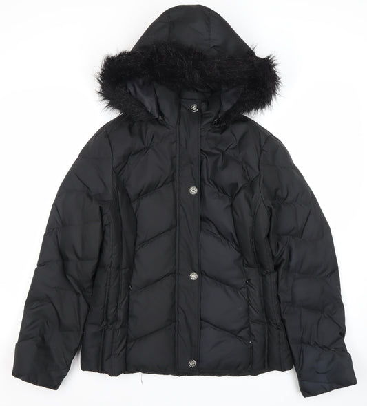 Womens UK Size S Marks and Spencer Black Puffer Jacket
