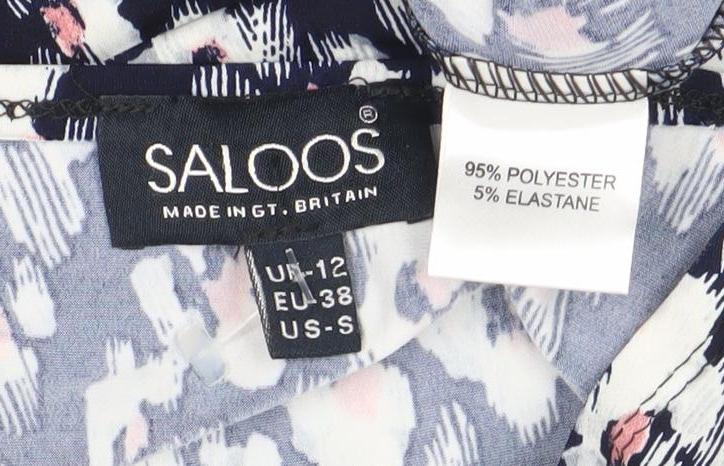 Womens UK Size 10 Saloos Blue Basic T-Shirt