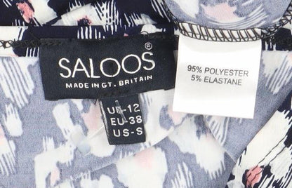 Womens UK Size 10 Saloos Blue Basic T-Shirt