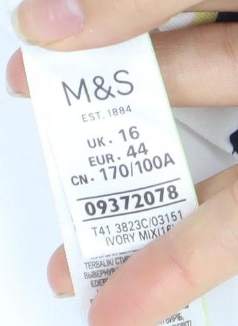 Womens UK Size 16 Marks and Spencer Multicoloured Basic T-Shirt
