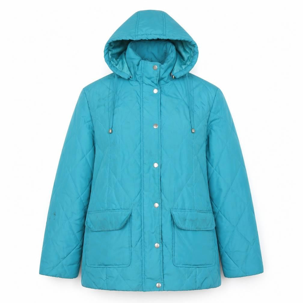 Womens UK Size 14 Damart Blue Quilted Coat