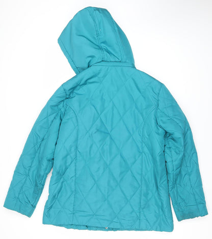 Damart Women’s Blue Quilted Hooded Jacket Size 14