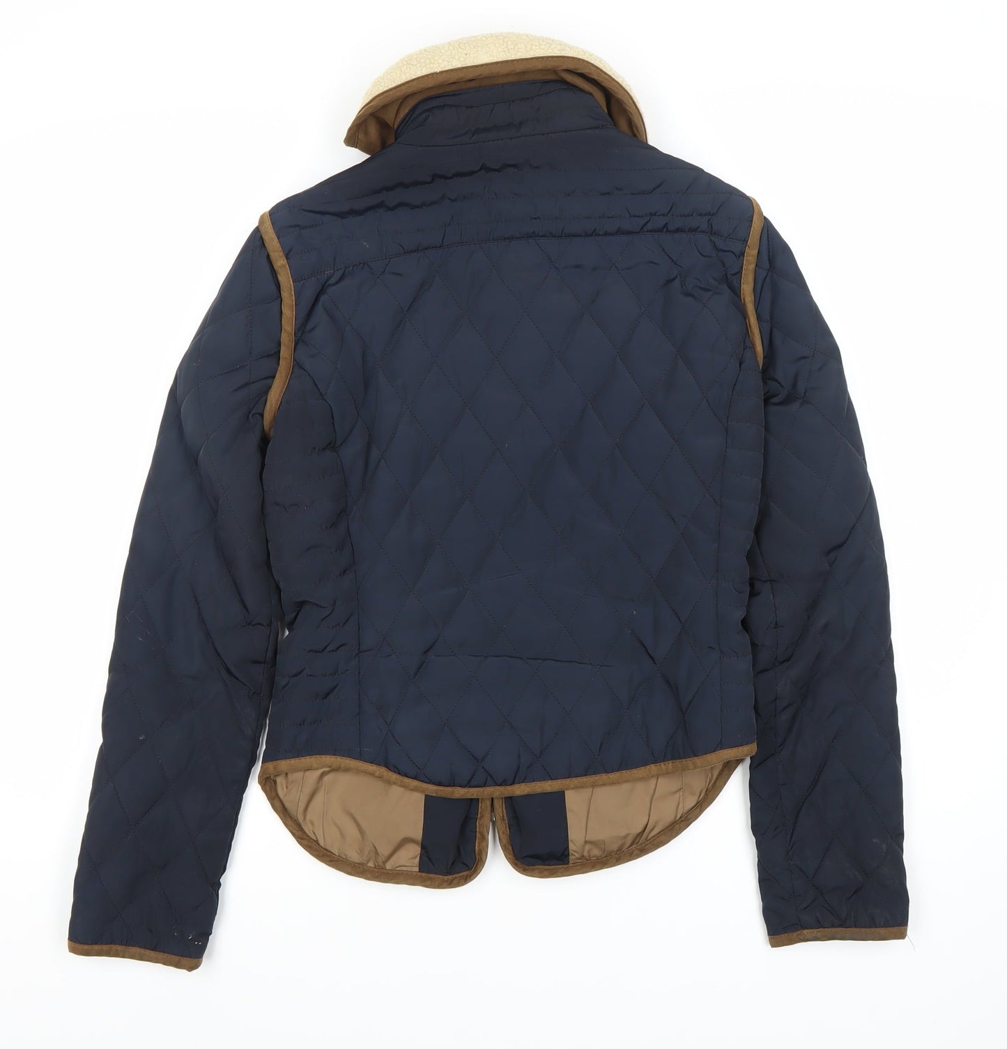 Womens UK Size S Zara Basic Blue Bomber Jacket
