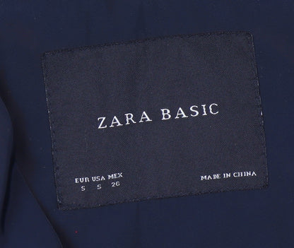 Womens UK Size S Zara Basic Blue Bomber Jacket