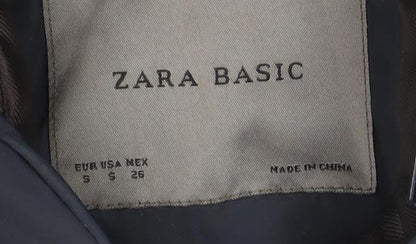 Womens UK Size 8 Zara Basic Black Puffer Jacket