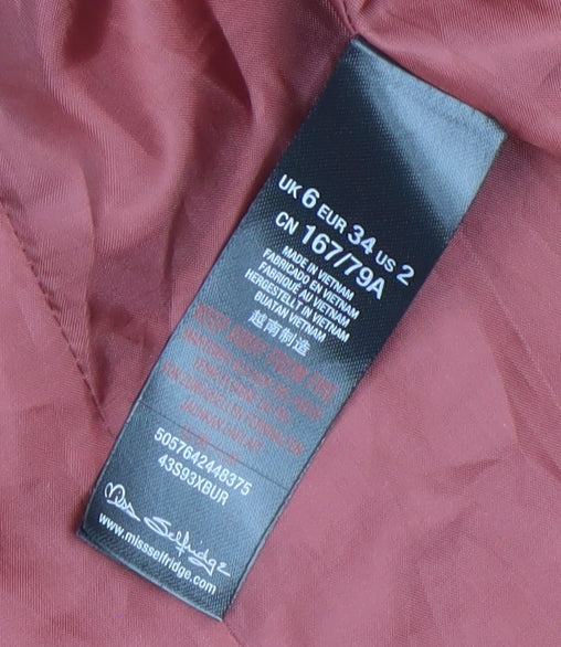 Miss Selfridge Women's Red Regular Blazer Size 6