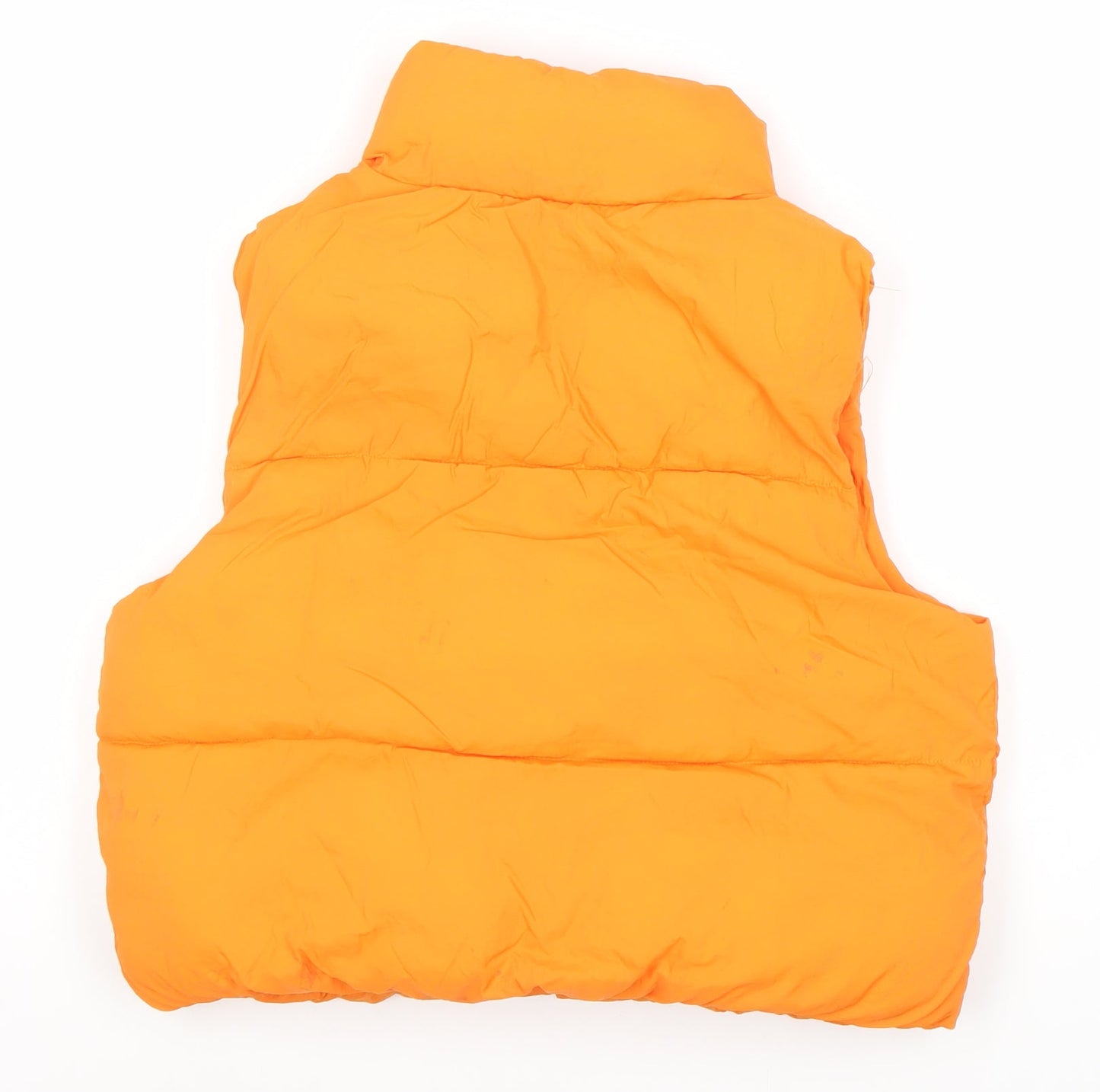 Zara Girls Orange Puffer Jacket 11-12 Years Sleeveless