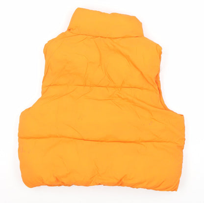 Zara Girls Orange Puffer Jacket 11-12 Years Sleeveless