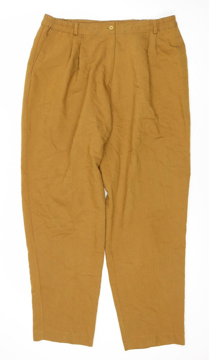 C&A Women's Brown Trousers Size 20 with Elastic Waist