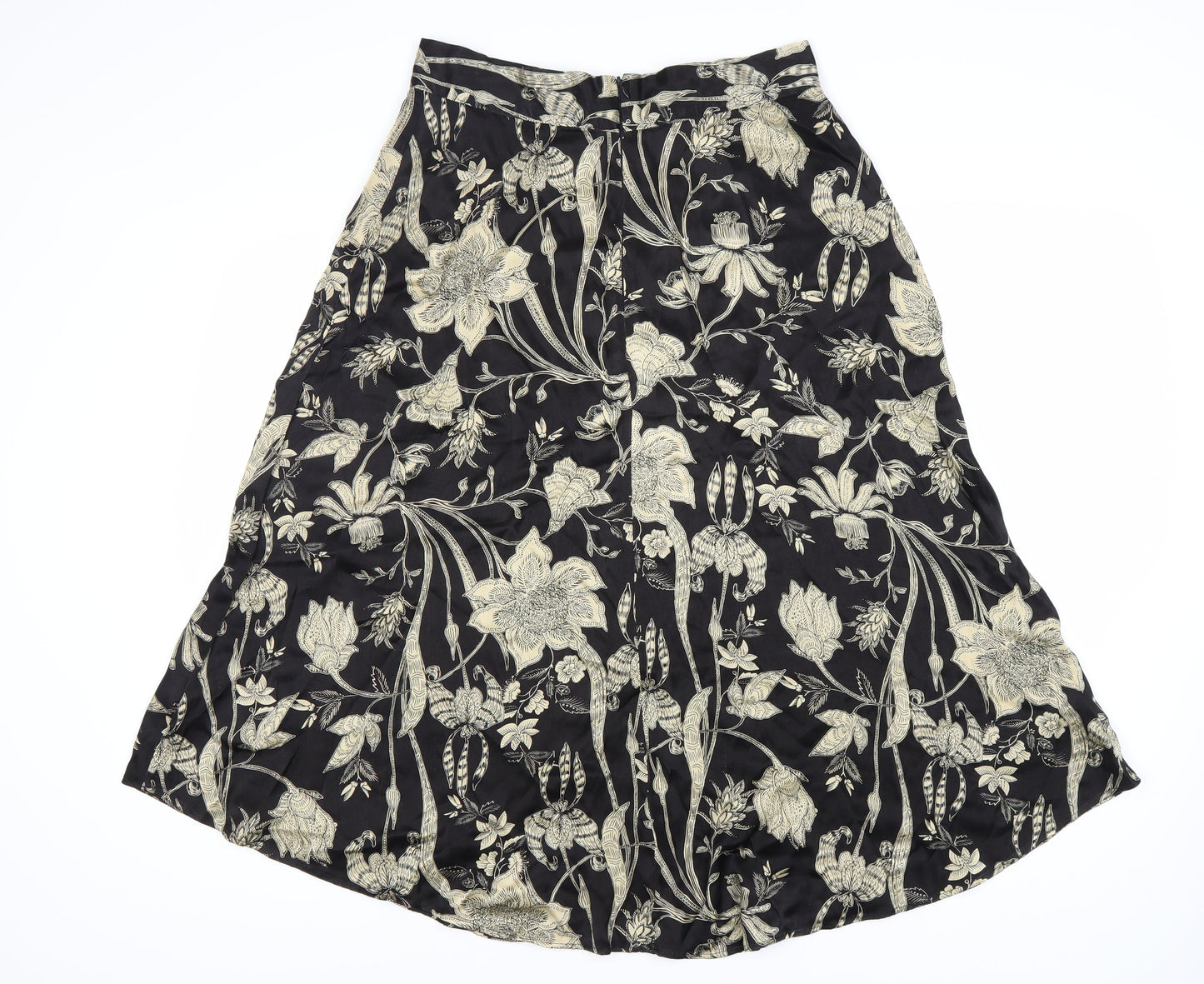 Marks and Spencer Black Floral Skirt Size 12