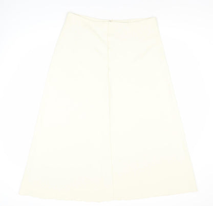 Marks and Spencer Women's Ivory A-Line Midi Skirt Size 14