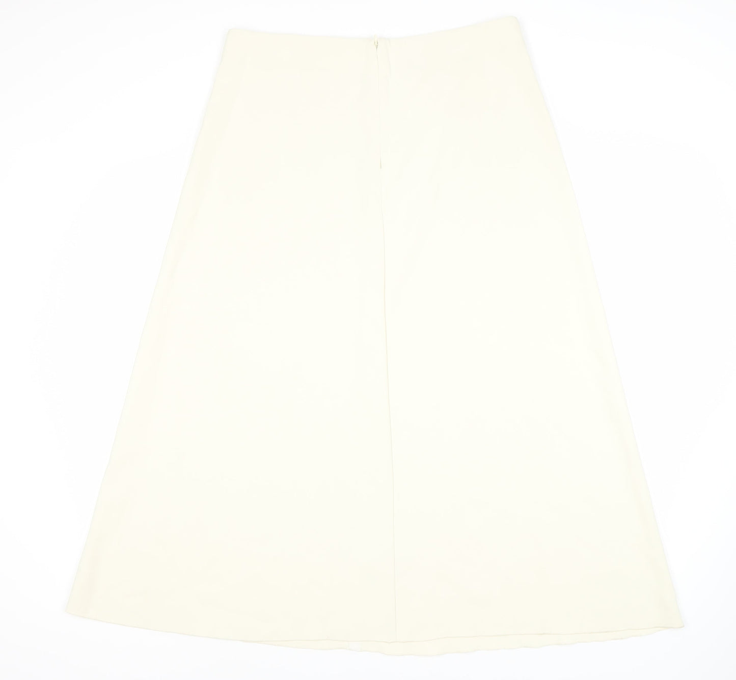 Marks and Spencer Women's Ivory A-Line Midi Skirt Size 14