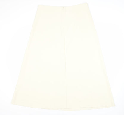 Marks and Spencer Women's Ivory A-Line Midi Skirt Size 14