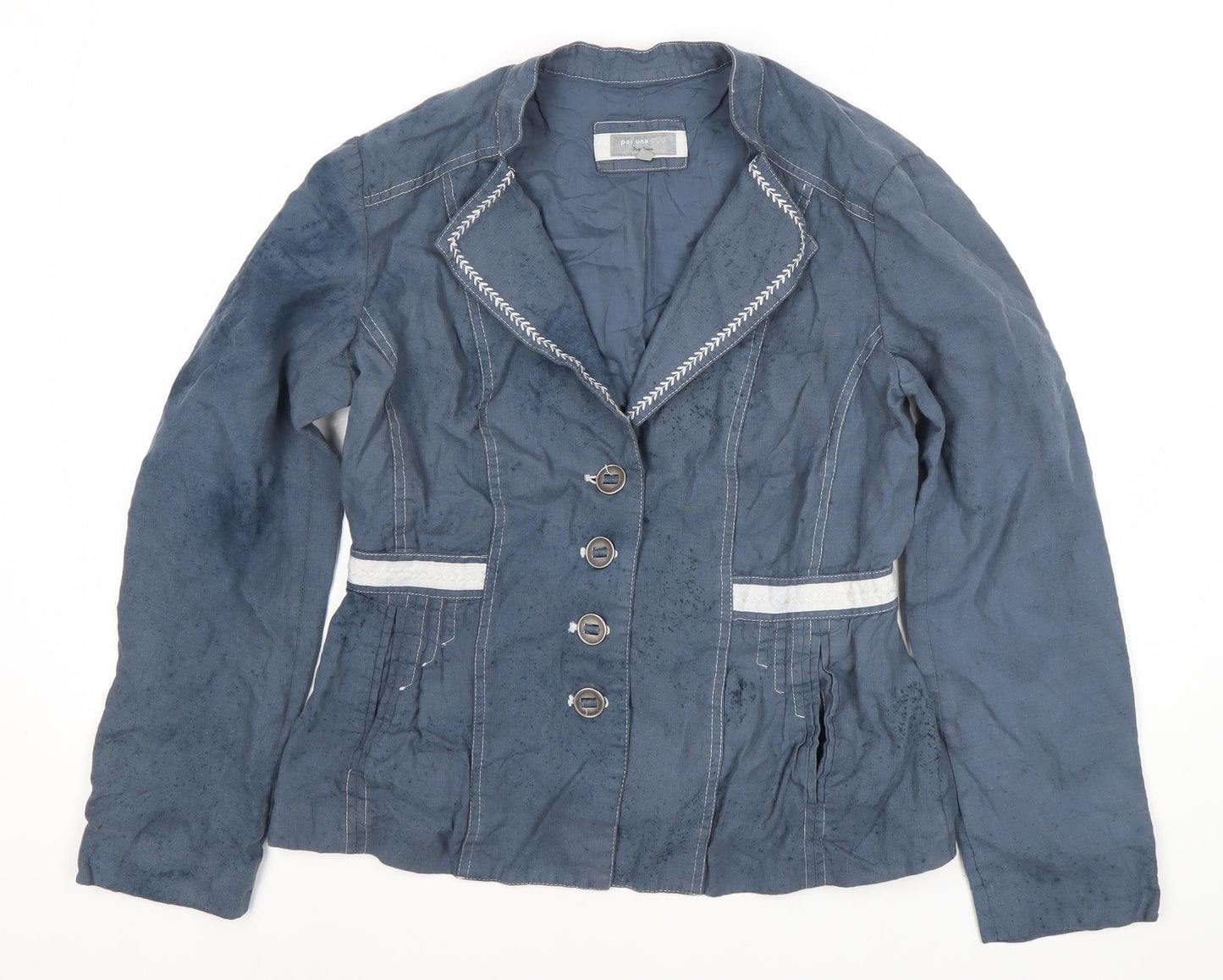 Marks and Spencer Women’s Blue Linen Blazer Size 10