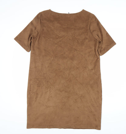 Marks and Spencer Women's Brown Shift Dress Size 14