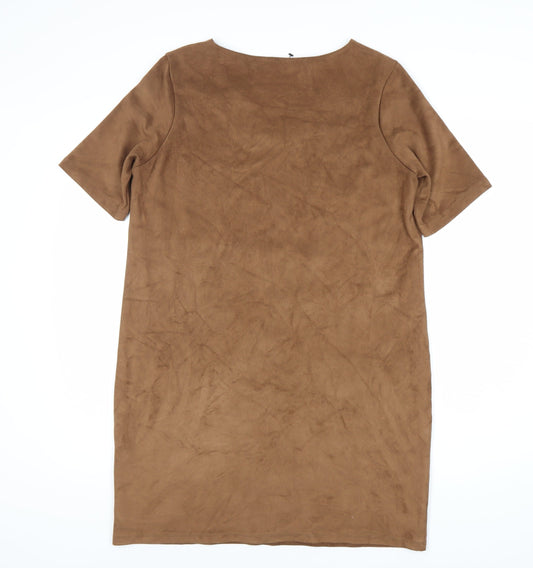 Marks and Spencer Women's Brown Shift Dress Size 14
