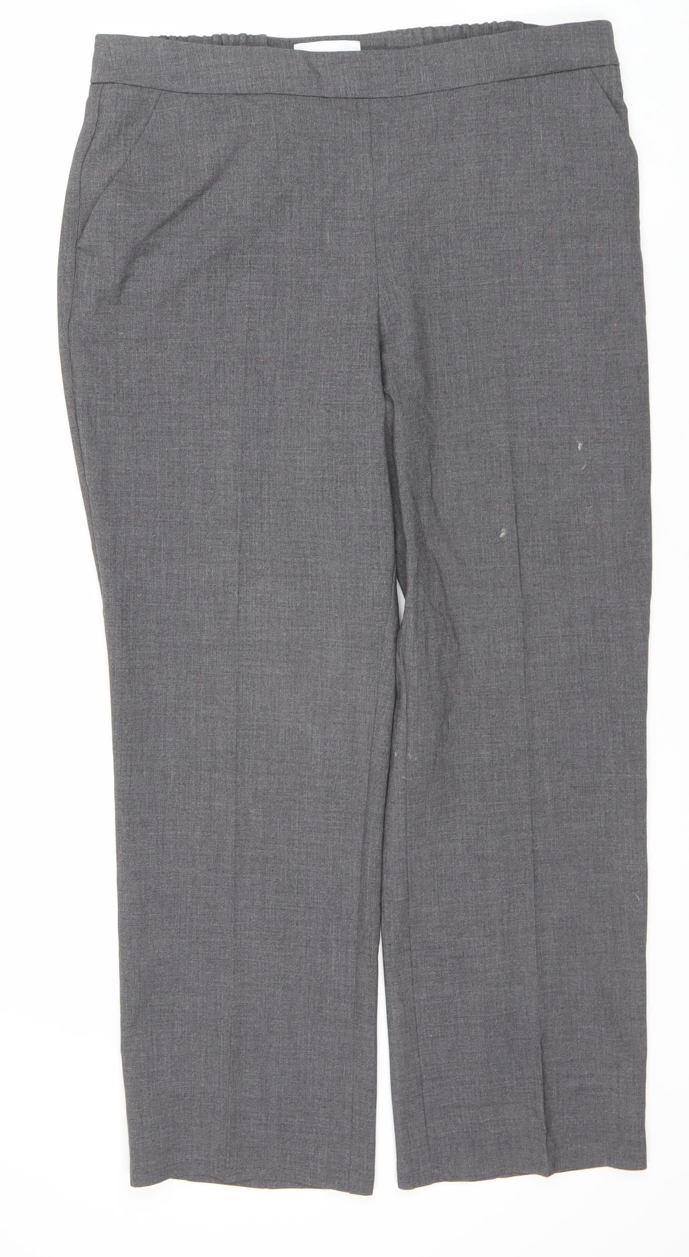 Womens UK Size 14 Marks and Spencer Regular Fit  Grey Trousers