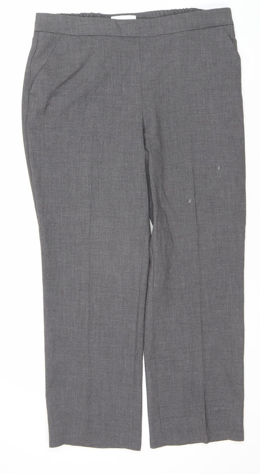 Womens UK Size 14 Marks and Spencer Regular Fit  Grey Trousers