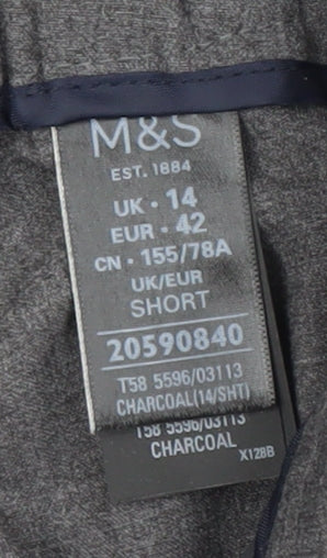 Womens UK Size 14 Marks and Spencer Regular Fit  Grey Trousers