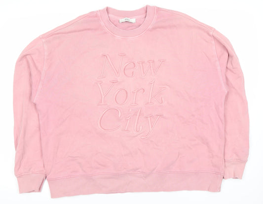 Womens UK Size L Marks and Spencer Pink Pullover Sweatshirt