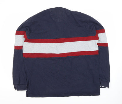 Next Men's Blue XL Polo with Logo Accents