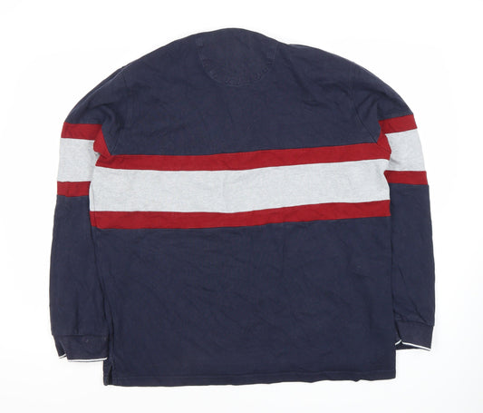 Next Men's Blue XL Polo with Logo Accents