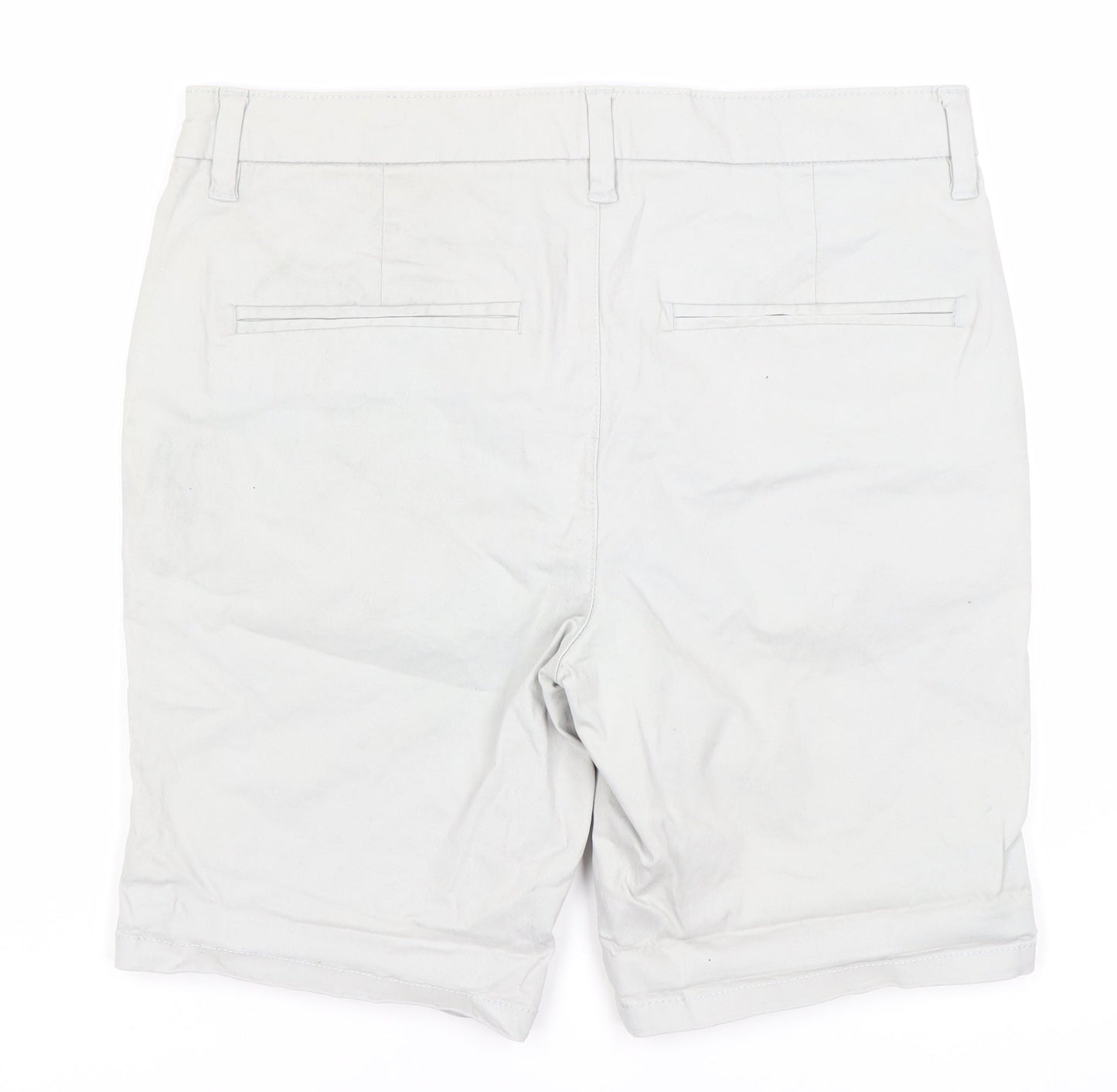 Topman Grey Chino Shorts W32 Slim Fit Button Closure