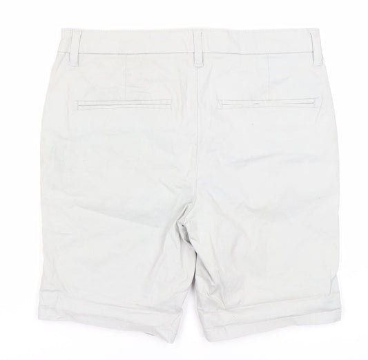 Topman Grey Chino Shorts W32 Slim Fit Button Closure