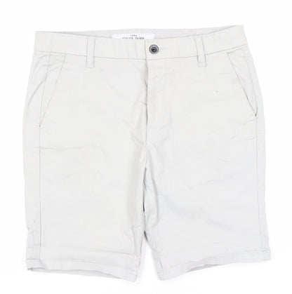 Topman Grey Chino Shorts W32 Slim Fit Button Closure