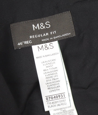 Marks and Spencer Men's Black Dress Pants 46 Regular