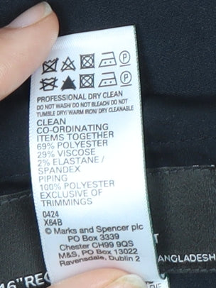 Marks and Spencer Men's Black Dress Pants 46 Regular