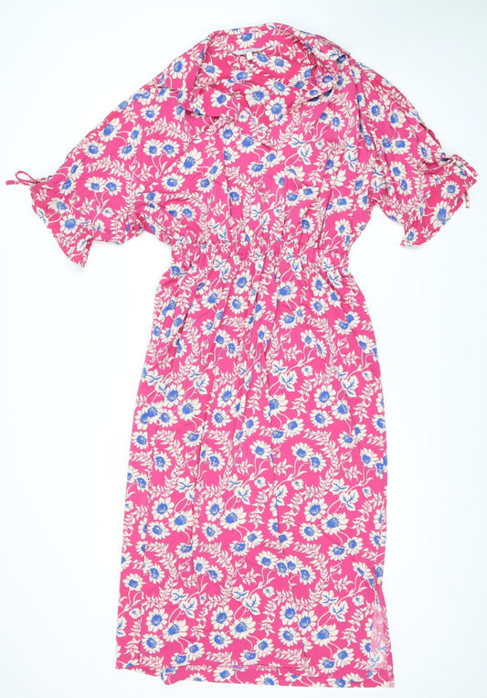 Next Women's Pink Floral Dress Size 12
