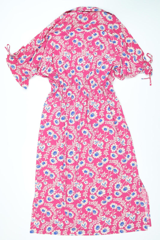 Next Women's Pink Floral Dress Size 12