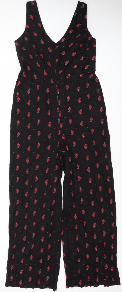 Next Women's Black Floral Jumpsuit, Size 12, Sleeveless