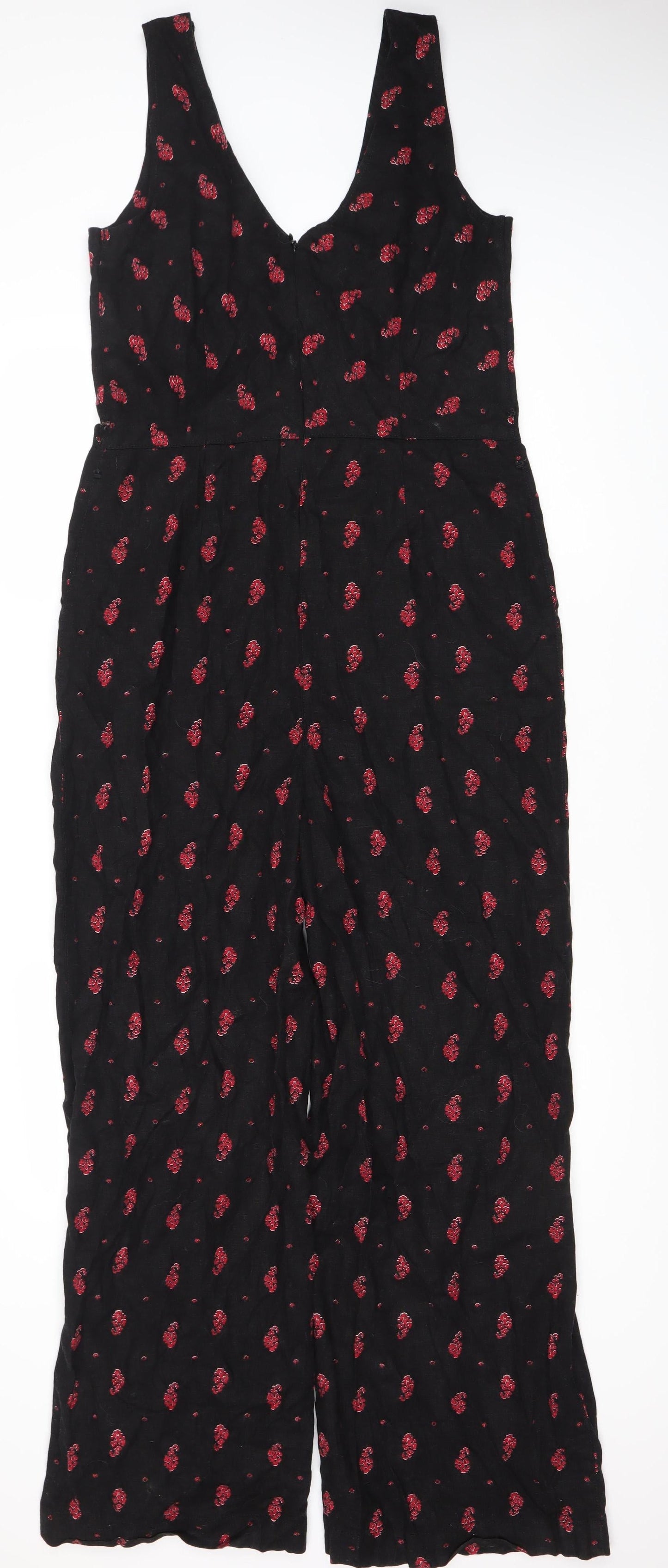 Next Women's Black Floral Jumpsuit, Size 12, Sleeveless