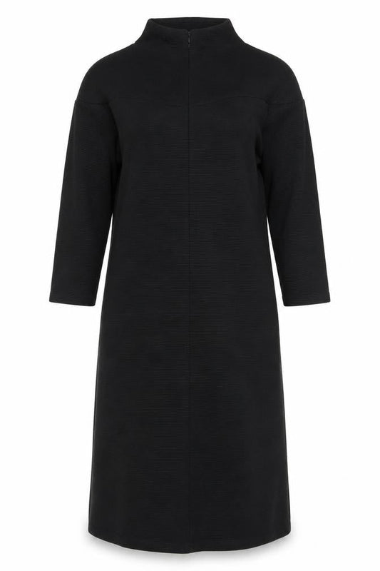 Front view of Collection London Black Women's Dress, size 10, High Neck
