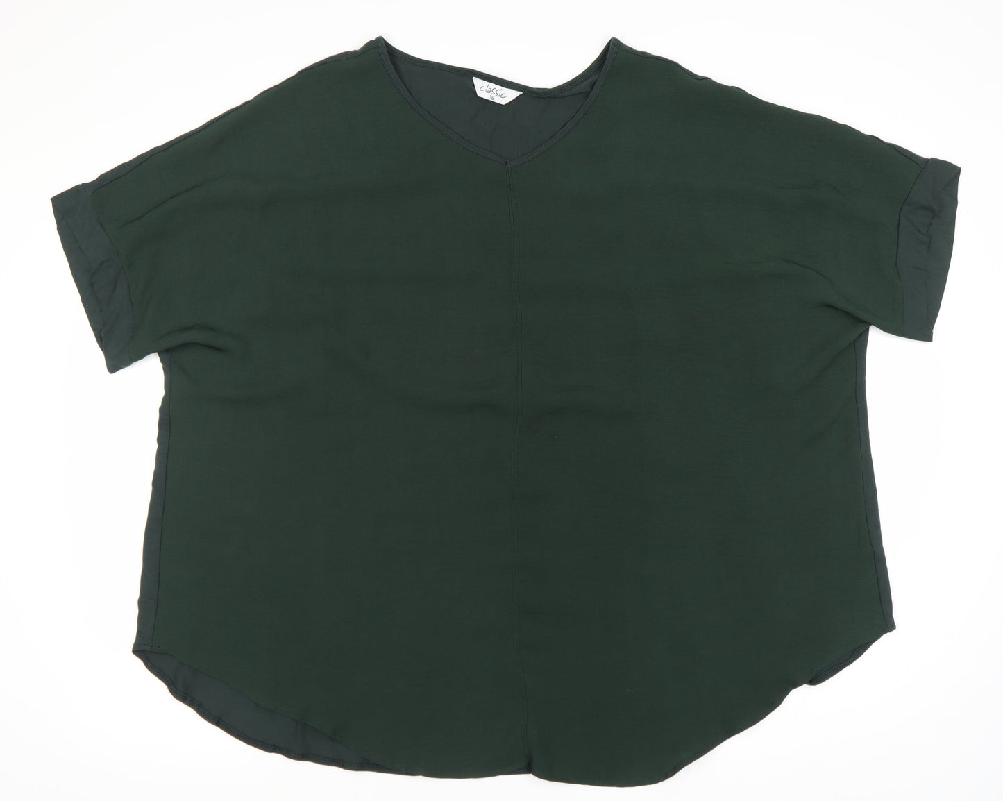 Womens UK Size 18 Classic Green Basic Blouse