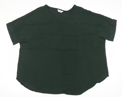 Womens UK Size 18 Classic Green Basic Blouse
