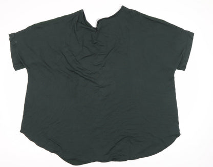 Womens UK Size 18 Classic Green Basic Blouse