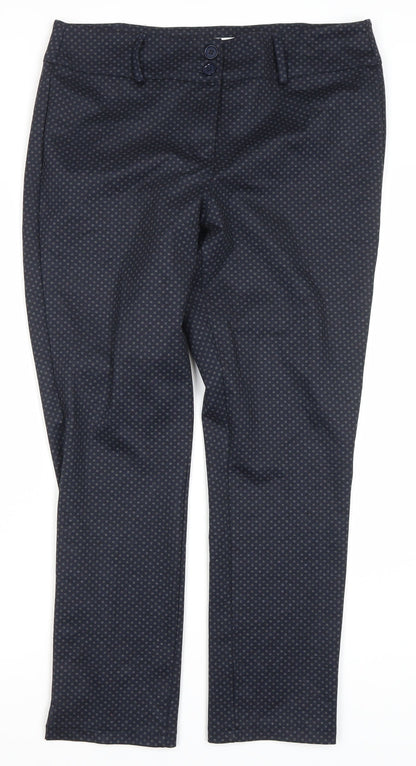 Adini Women's Blue Polka Dot Trousers, Size L
