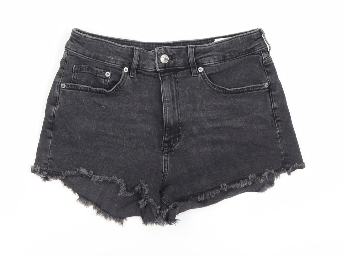 H&M Women's Black Cut-Off Denim Shorts, Size 12