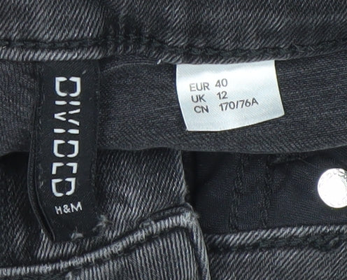 H&M Women's Black Cut-Off Denim Shorts, Size 12